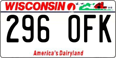 WI license plate 296OFK