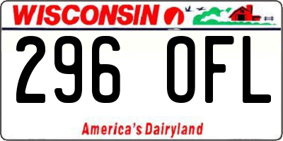WI license plate 296OFL