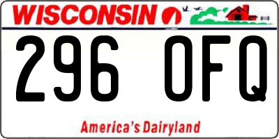 WI license plate 296OFQ