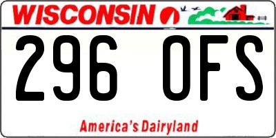 WI license plate 296OFS