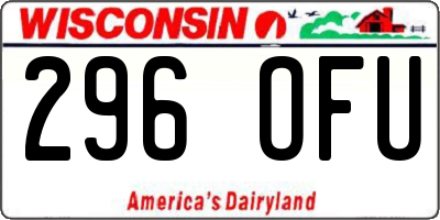WI license plate 296OFU