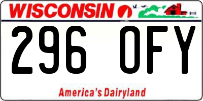 WI license plate 296OFY
