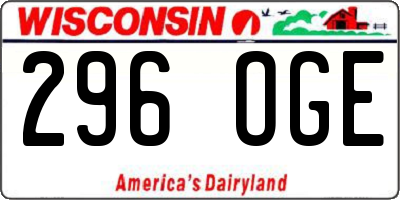 WI license plate 296OGE