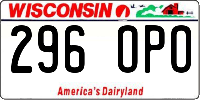 WI license plate 296OPO