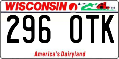 WI license plate 296OTK