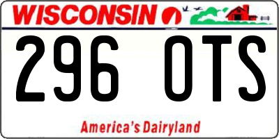 WI license plate 296OTS
