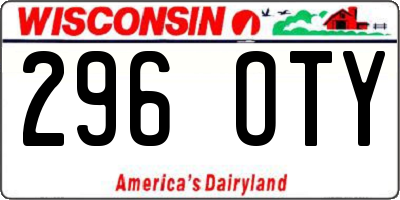 WI license plate 296OTY