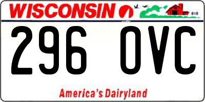WI license plate 296OVC
