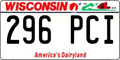 WI license plate 296PCI