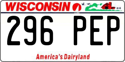 WI license plate 296PEP