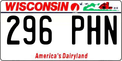 WI license plate 296PHN