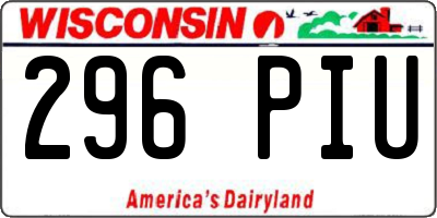 WI license plate 296PIU