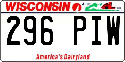 WI license plate 296PIW
