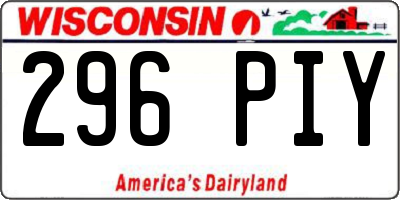 WI license plate 296PIY