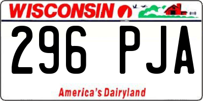 WI license plate 296PJA