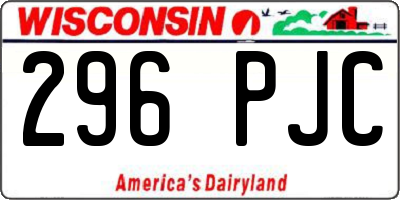 WI license plate 296PJC