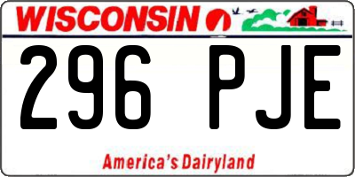 WI license plate 296PJE