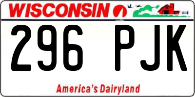 WI license plate 296PJK