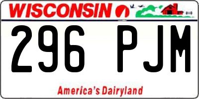 WI license plate 296PJM