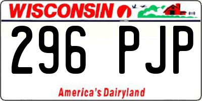 WI license plate 296PJP