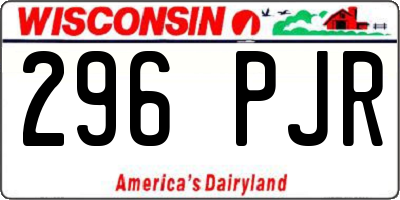WI license plate 296PJR