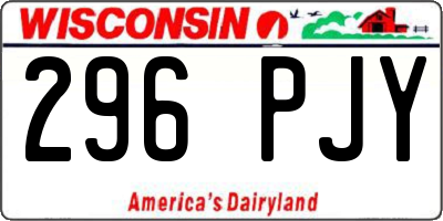 WI license plate 296PJY