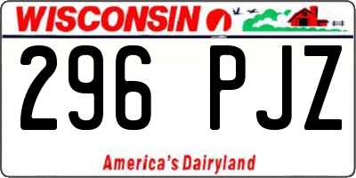 WI license plate 296PJZ