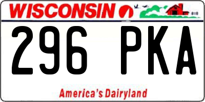 WI license plate 296PKA