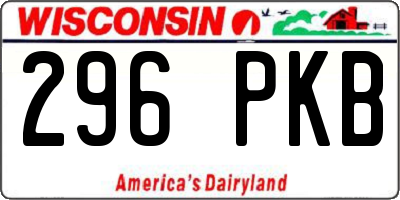 WI license plate 296PKB