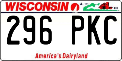 WI license plate 296PKC