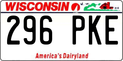 WI license plate 296PKE
