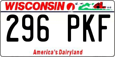 WI license plate 296PKF