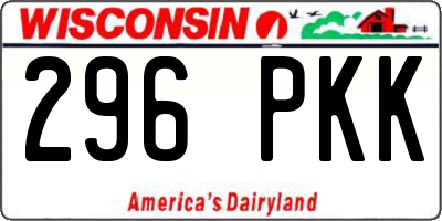 WI license plate 296PKK