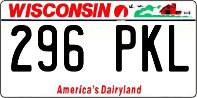 WI license plate 296PKL