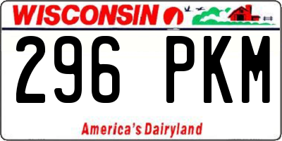 WI license plate 296PKM