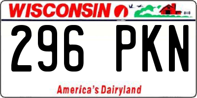 WI license plate 296PKN