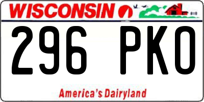 WI license plate 296PKO