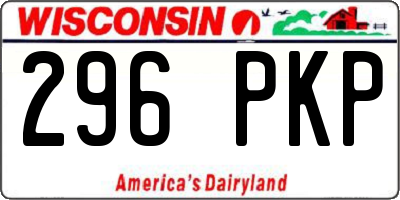 WI license plate 296PKP