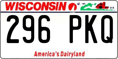 WI license plate 296PKQ