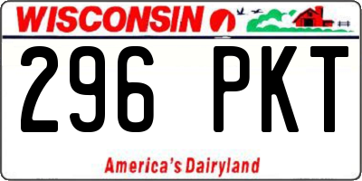 WI license plate 296PKT