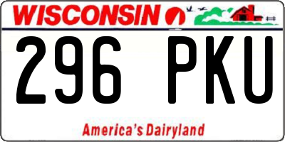 WI license plate 296PKU