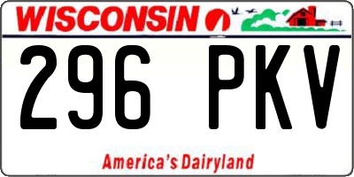 WI license plate 296PKV