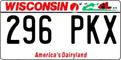 WI license plate 296PKX