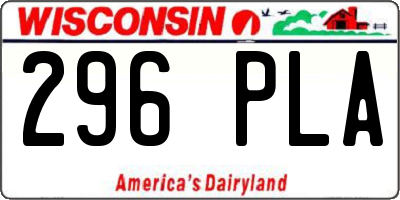 WI license plate 296PLA
