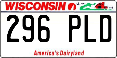 WI license plate 296PLD