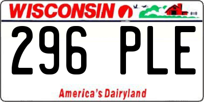 WI license plate 296PLE