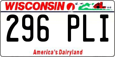 WI license plate 296PLI