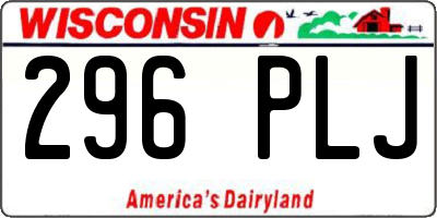 WI license plate 296PLJ