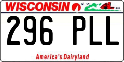 WI license plate 296PLL