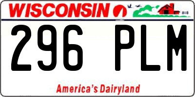 WI license plate 296PLM